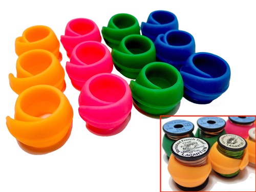 Silicone Rubber Bobbin Clips 4pcs. in Pack /  シリコーンラバー ボビン クリップ 4個入