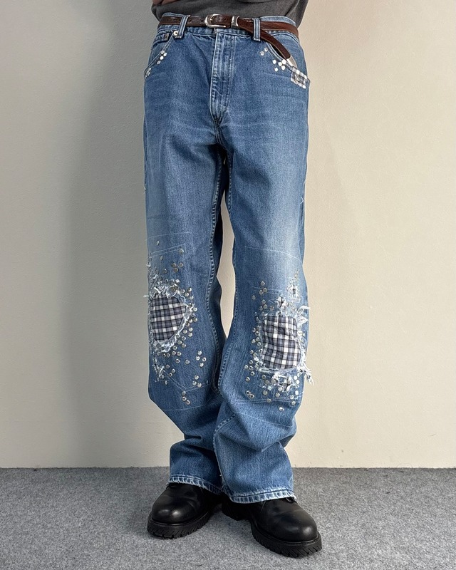 【Hannah Creak】Studded Jeans Wide Leg