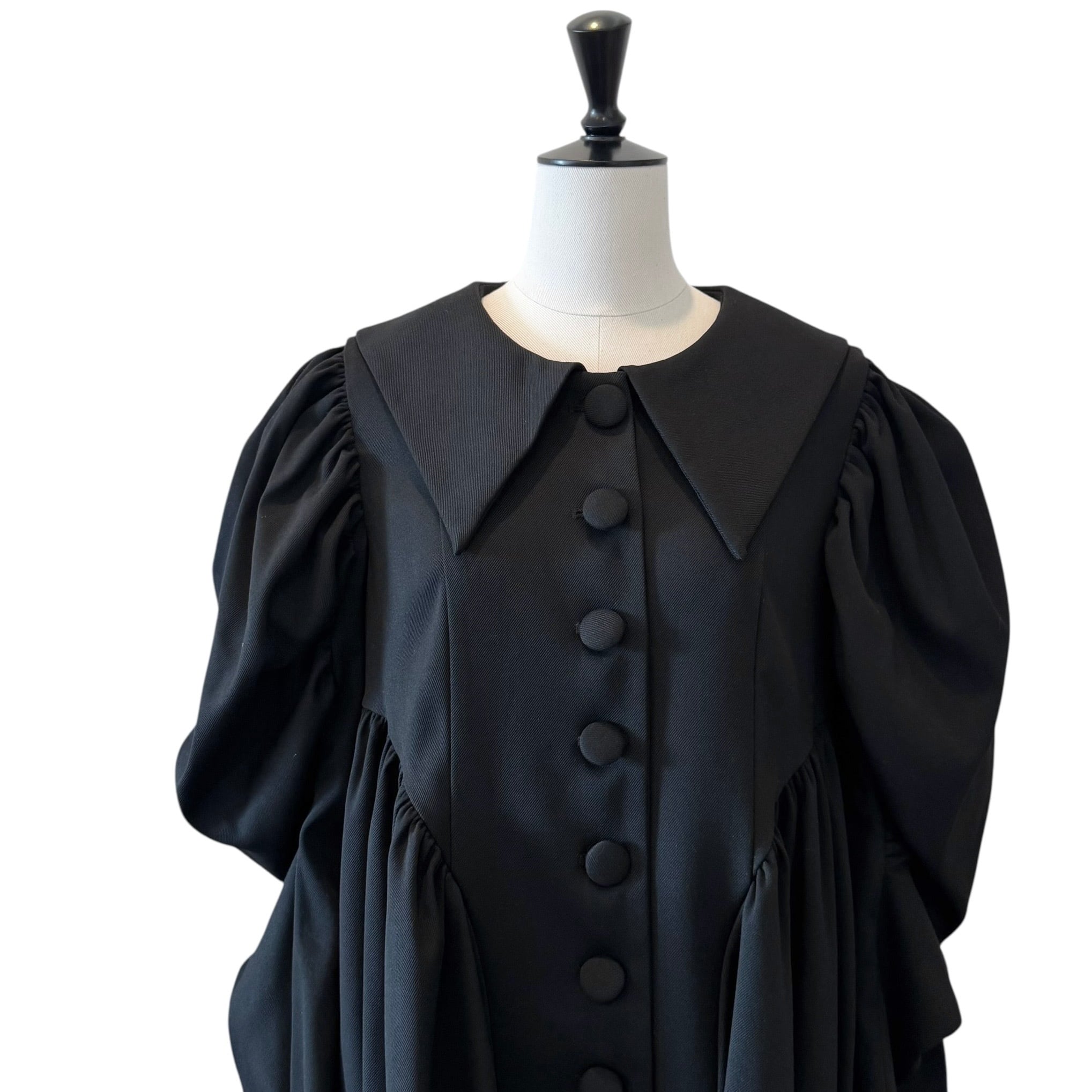 グランドカラーワンピース　BLACK