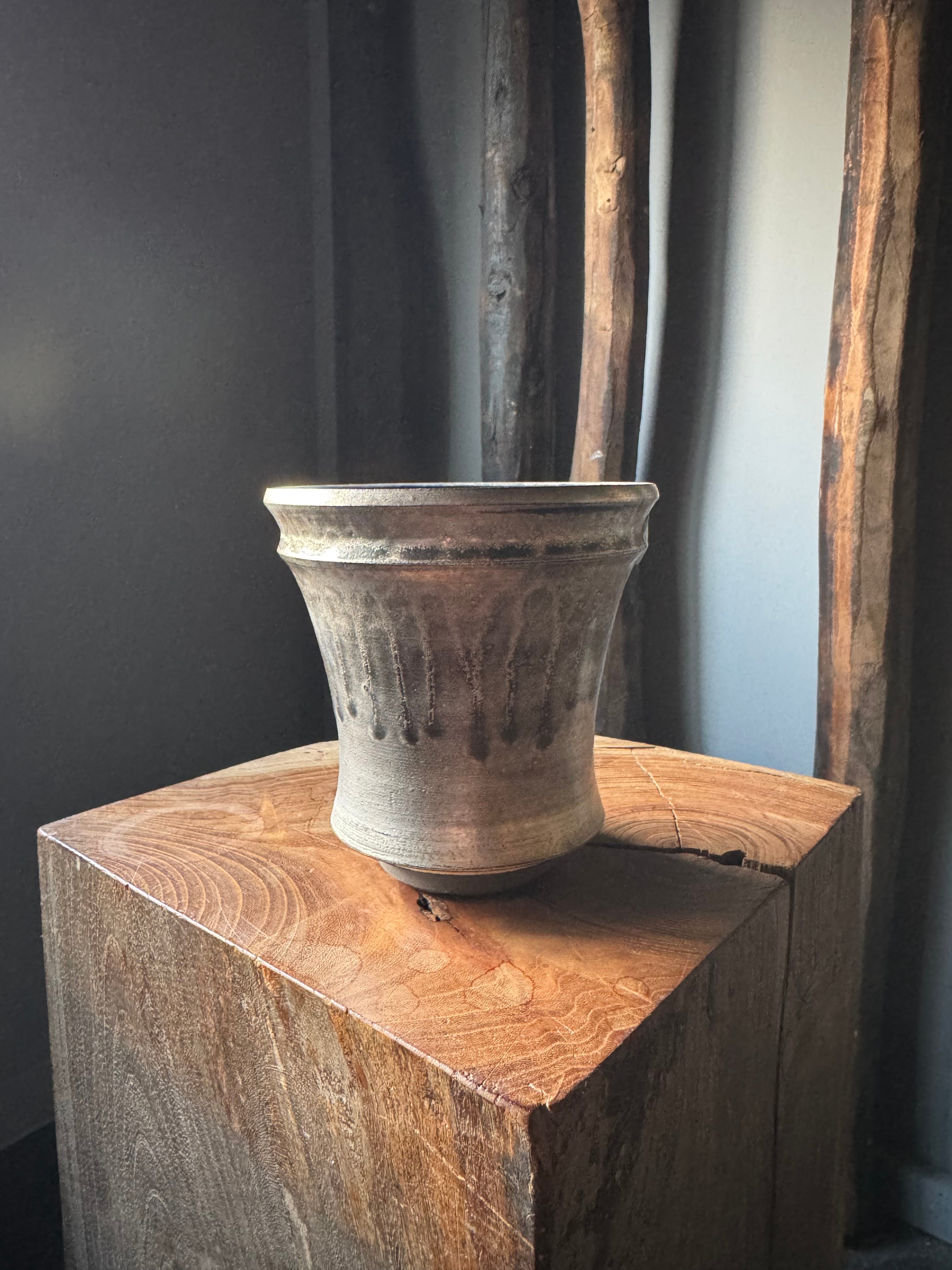 【新着】deracinefactory 閑野淳氏【最高の陶器鉢・高さ12cm 横幅10,5cm】