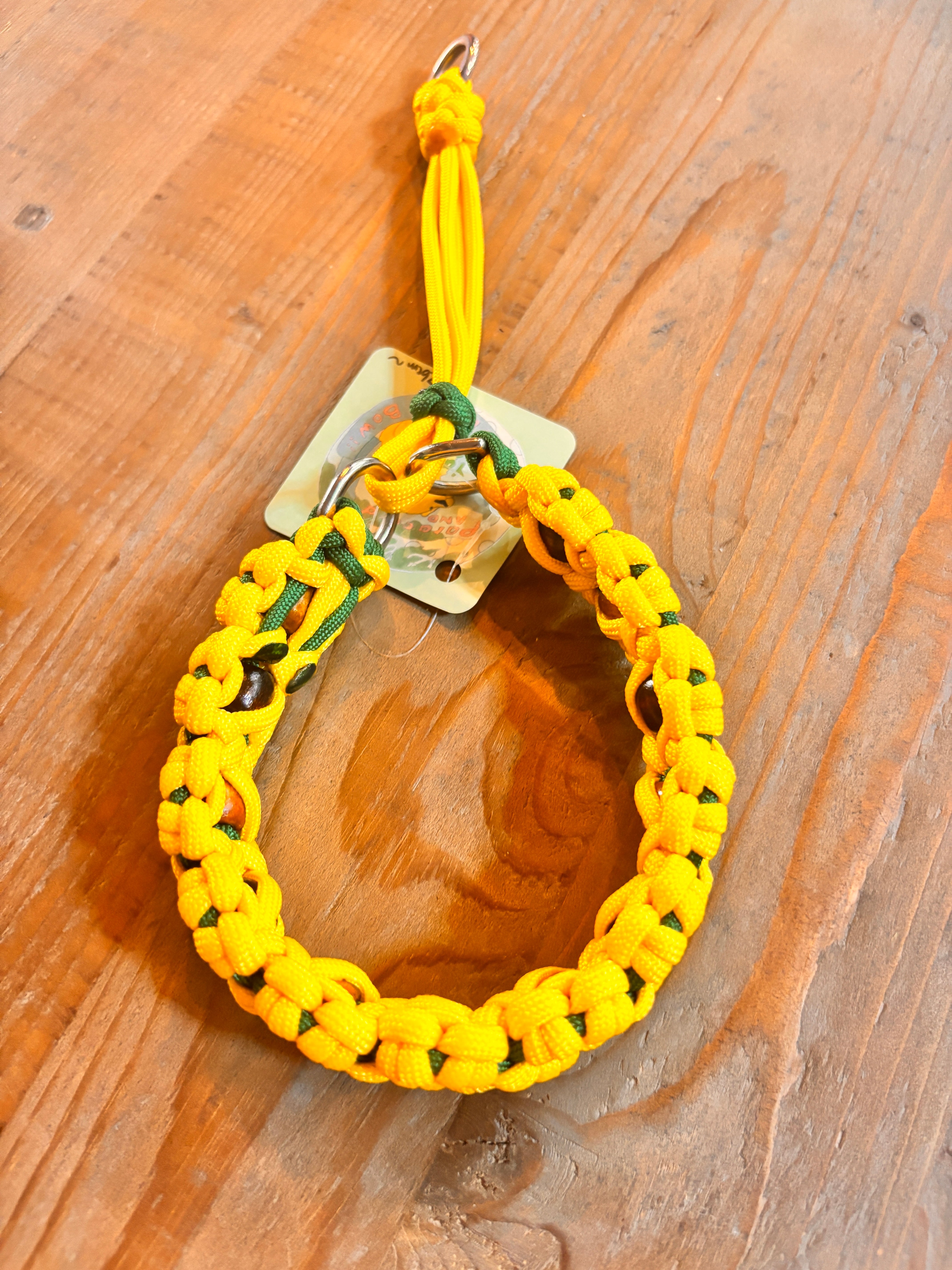 パラコード首輪 ハンドメイド 小型犬　 フラワー柄 イエロー
