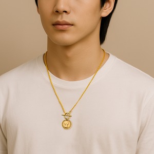 シックスペンス コイン トグル ネックレス ゴールド