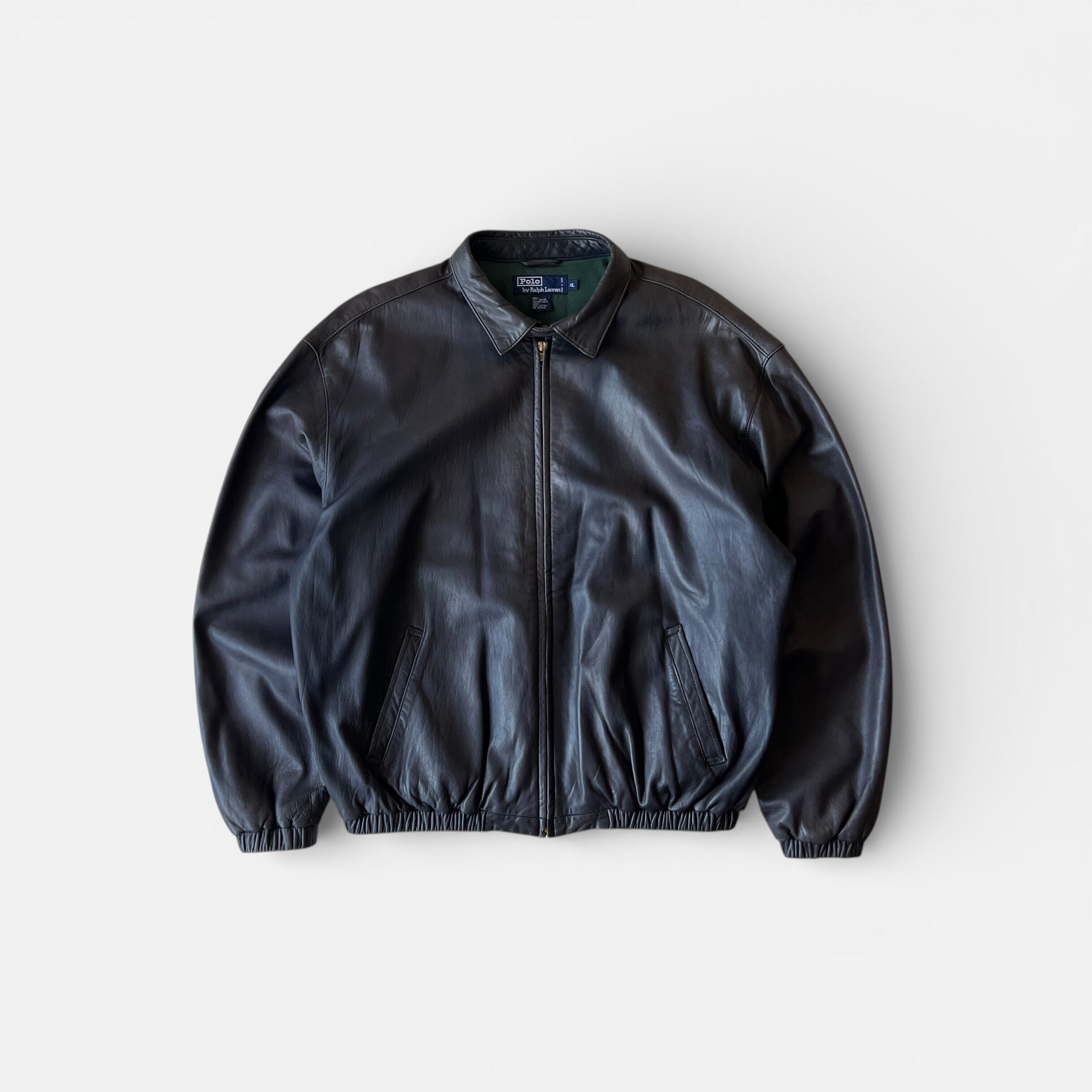90s Polo by Ralph Lauren Leather Car Coat XL | assemble store