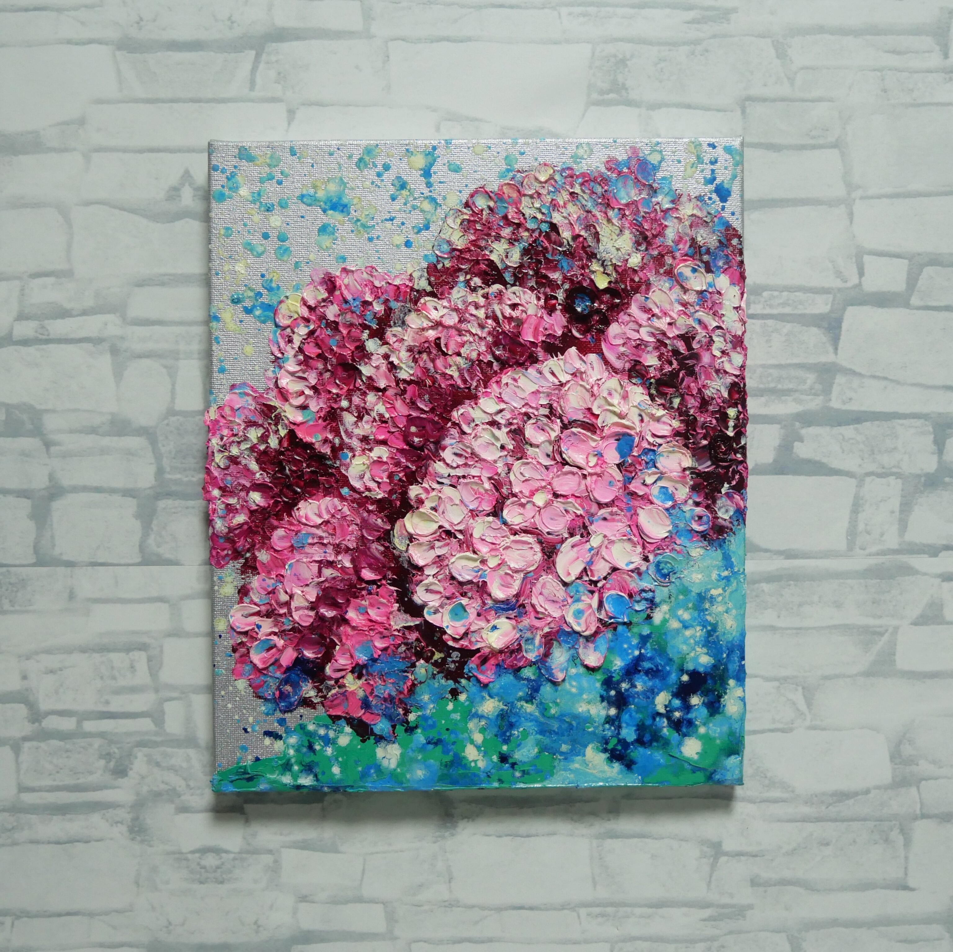油絵 原画】紫陽花、雨上がりのプレリュード｜絵画 アートパネル