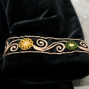 velour embroidery coat