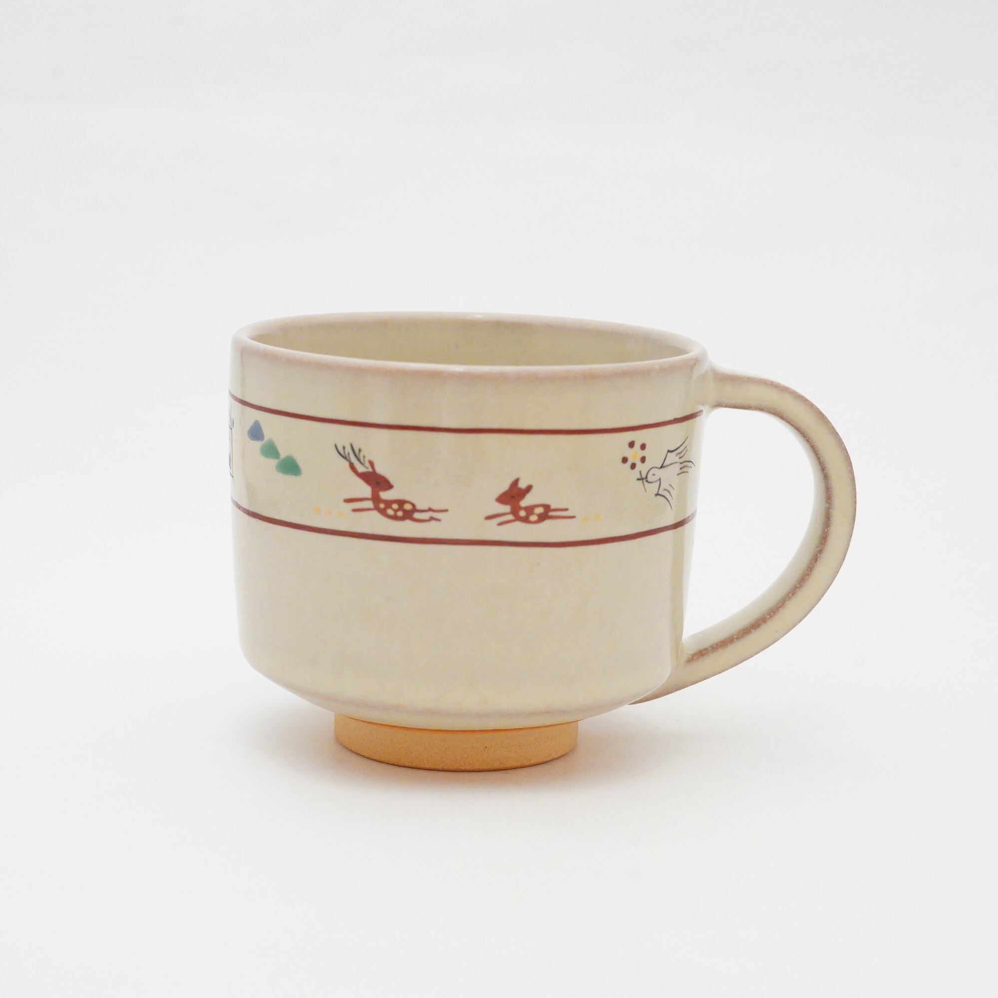 【赤膚焼 大塩まな】奈良絵コーヒーカップ