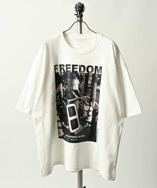 many men many mind Photo Print Tee FREEDOM (WHT) M2614066