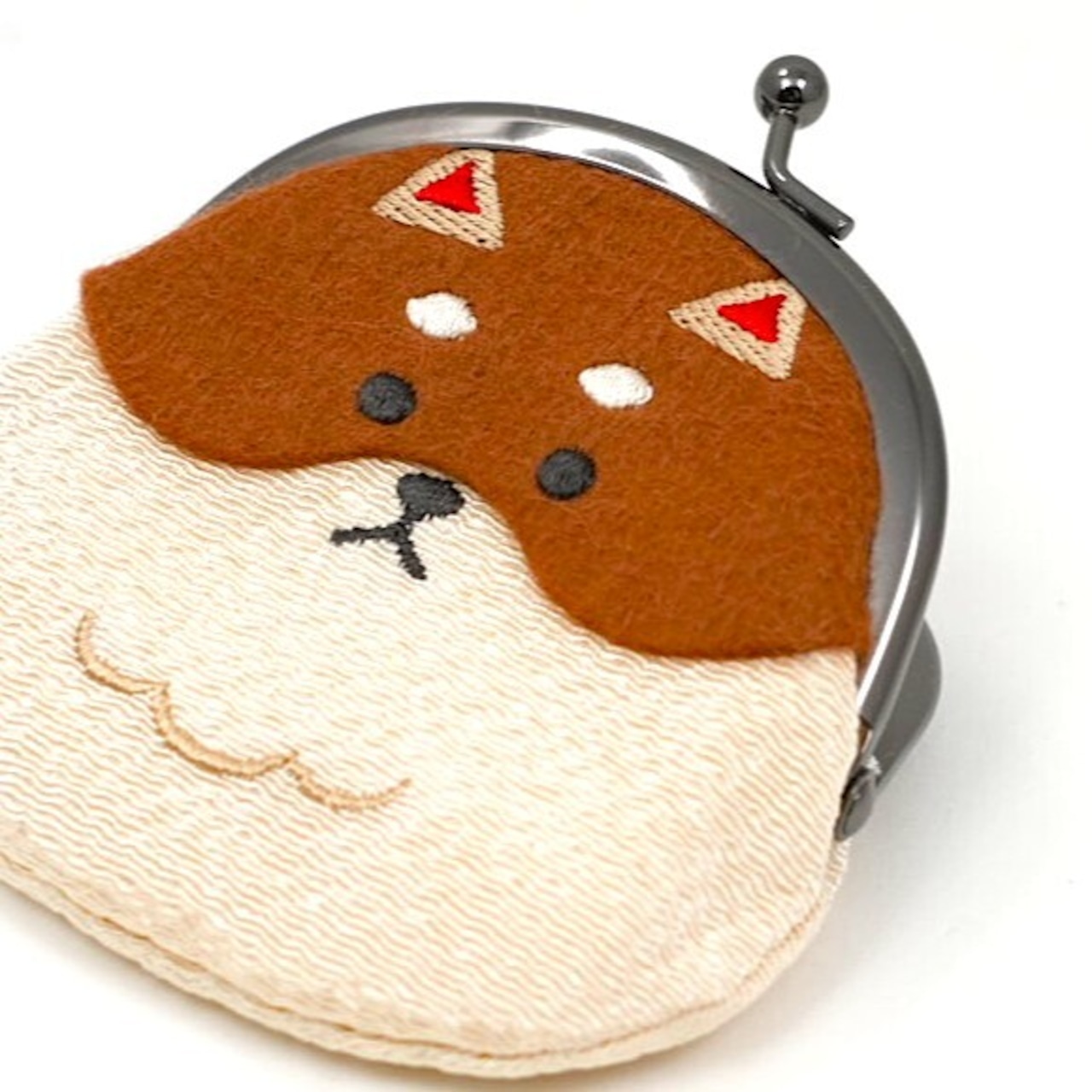 モチーフがま口 茶柴