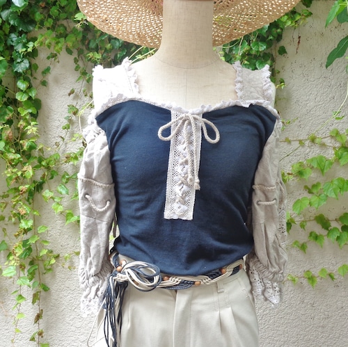 European tirol bustier blouse／ヨーロピアン チロル ビスチェ ブラウス