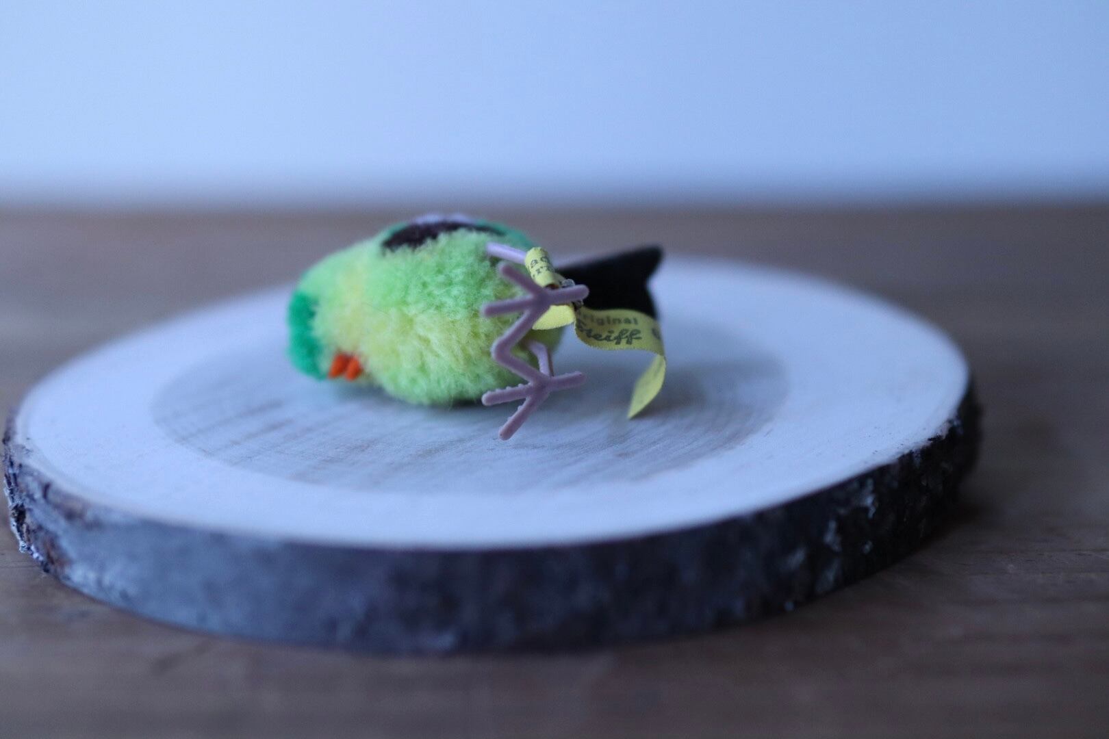 ヴィンテージ シュタイフ ポンポン バード 4㎝(グリーン) Steiff Woolen Bird