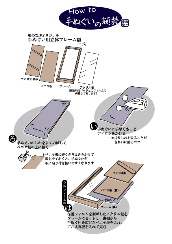 手ぬぐい専用額 | 手ぬぐい 染の安坊