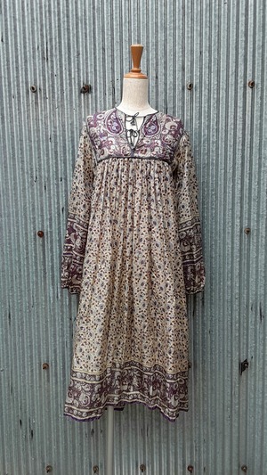 Vintage Indian Cotton Dress / ヴィンテージ インディアン綿 ドレス