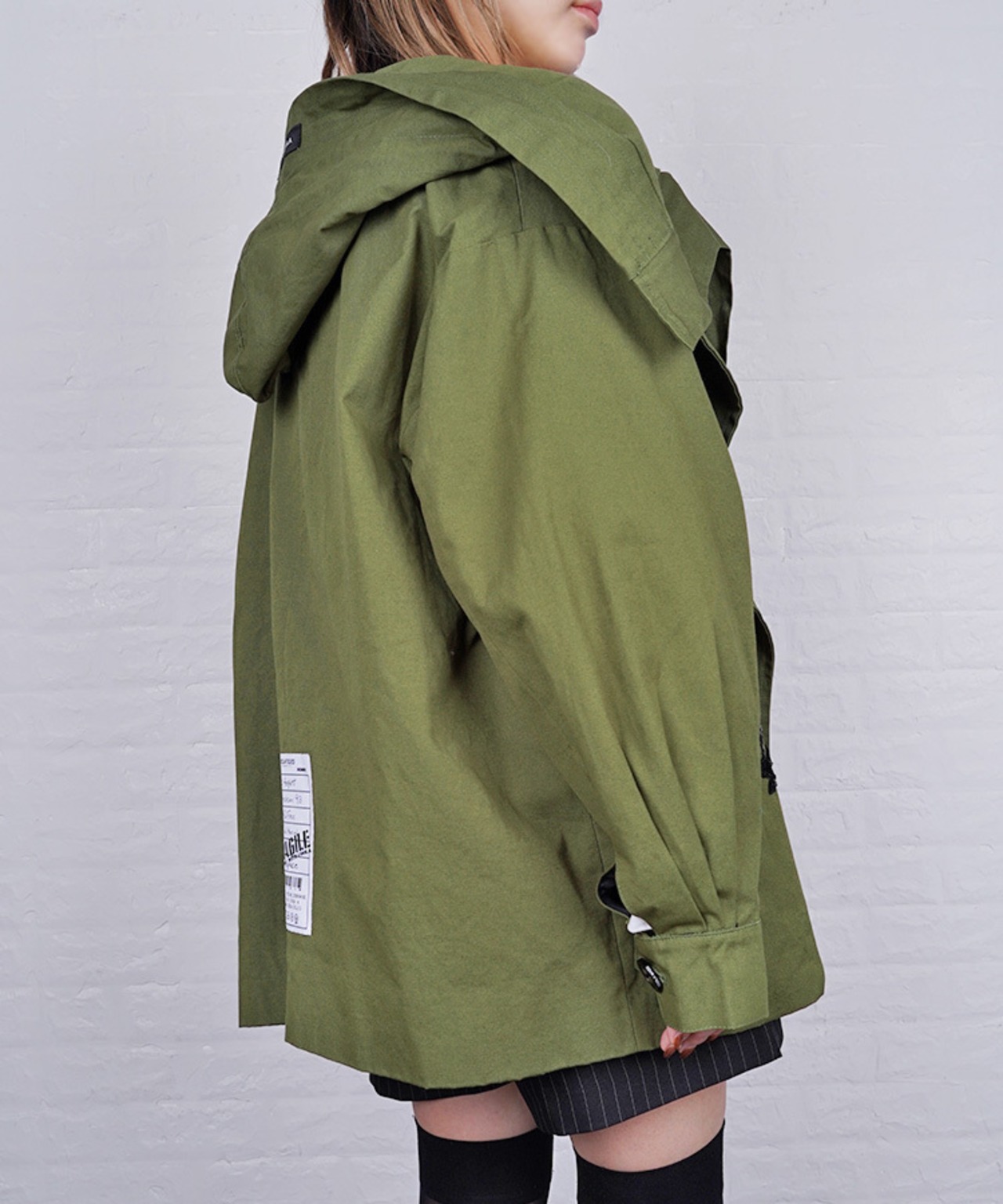 【ATELIER LINE】 ビックカラーフーディージャケット (KHAKI)　CQ-48066H