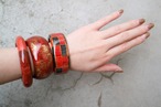 Red wood bangle 【plain】