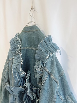 【KOH ISHIGURO】"再構築" REMAKE Denim and denim ruffle jacket