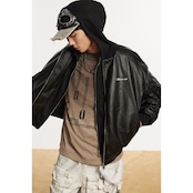 【暖かさUP】ストリート PUレザー中綿ジャケット T1287