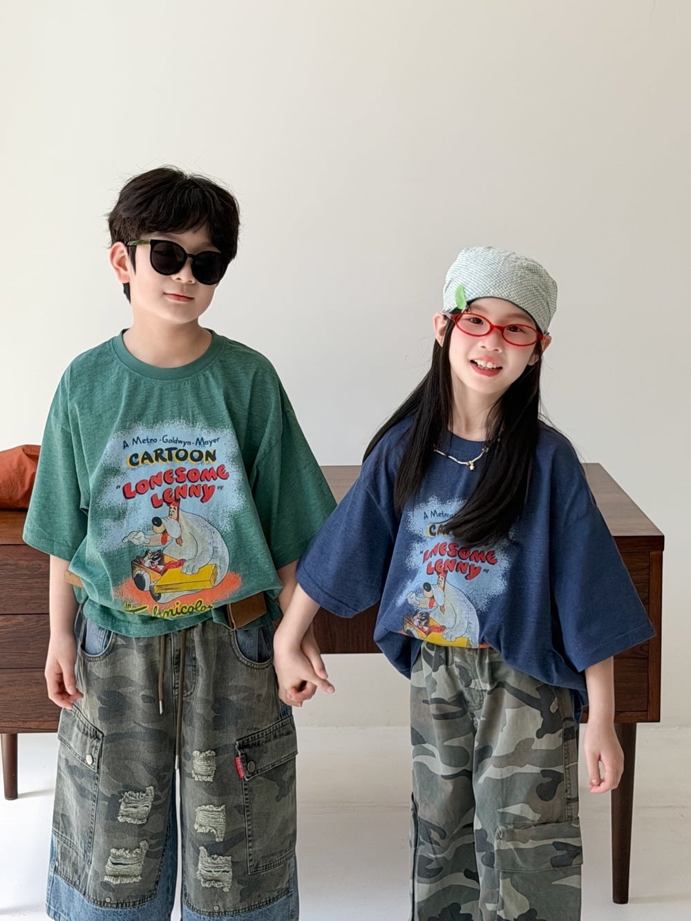 【kan】 子供服 レトロキャラクターTシャツ（2色展開）KMAI｜トップス オーバーサイズ