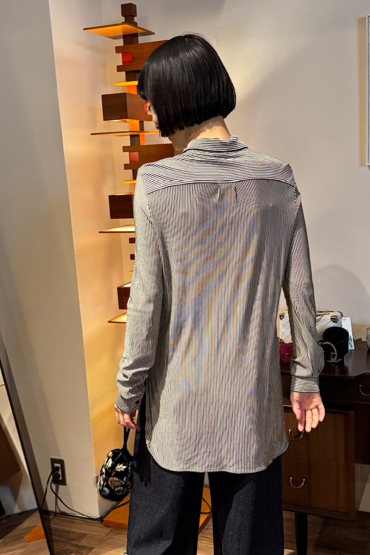 MAX MARA ストライプロングスリーブブラウス