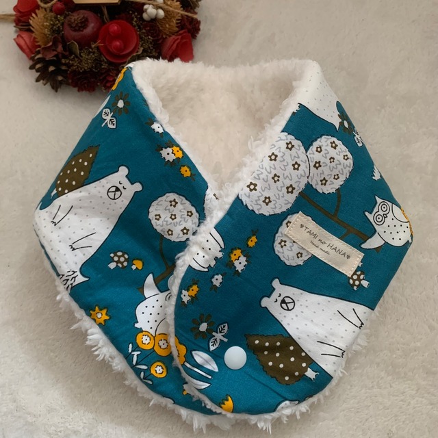 『森のクマさんgreen』モフモフマフラー/long