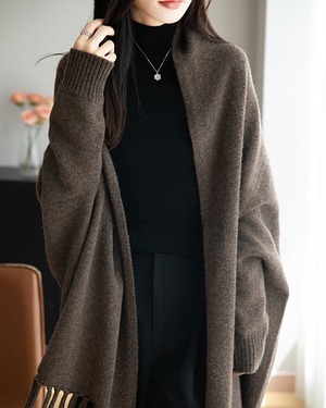 フリンジショールカーディガン 2color A0631