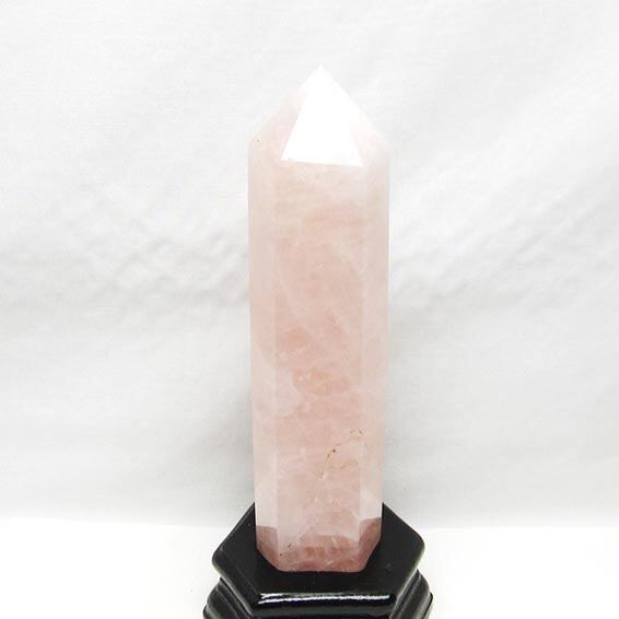 ローズクォーツ ポイント 六角柱 台座付属 一点物 152-2520