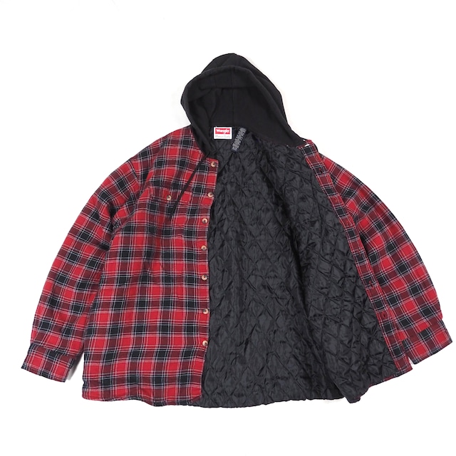 Wrangler lined flannel shirt hoodie XL /ラングラー フード付き キルティングネルシャツ