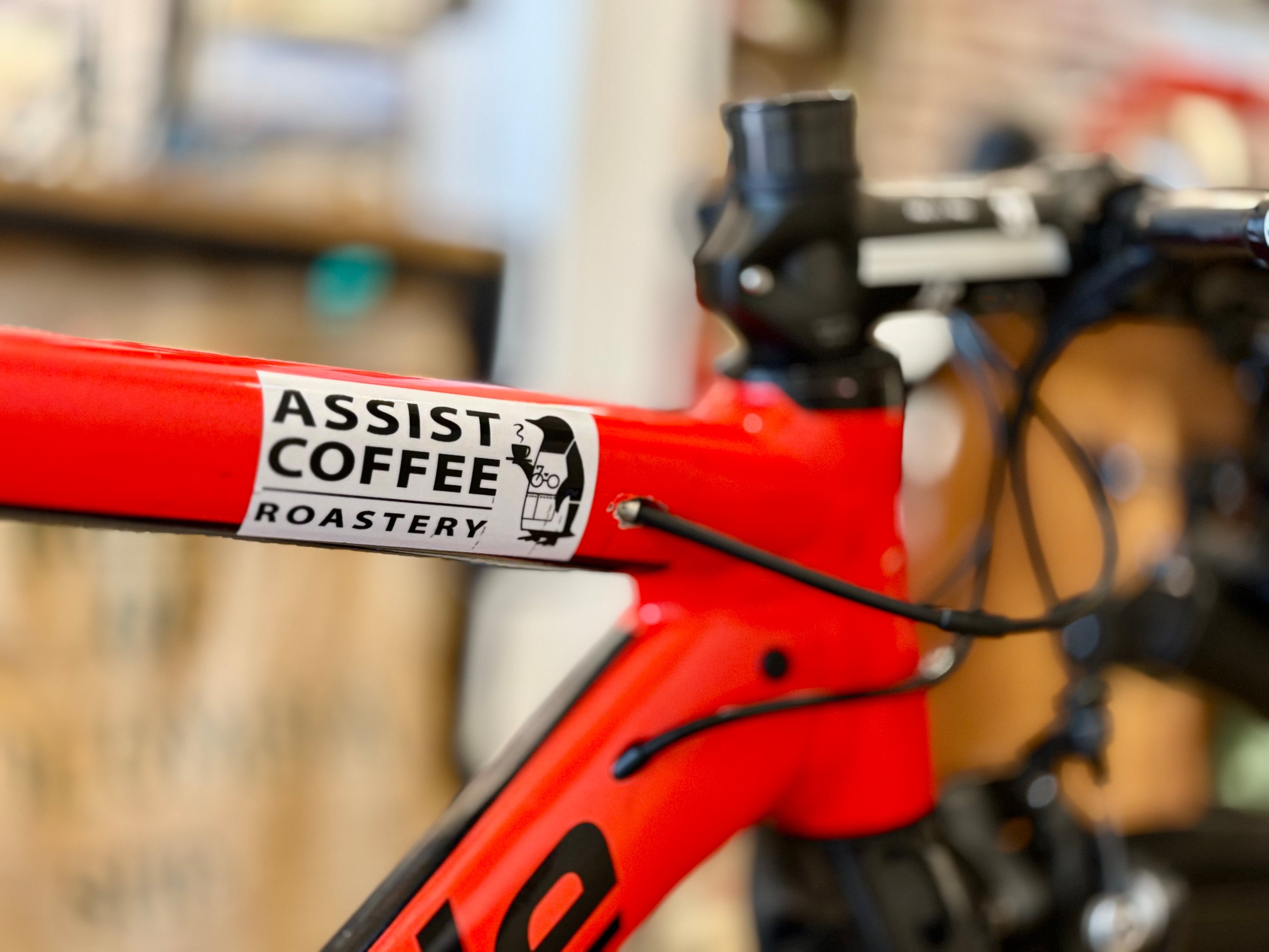 オリジナル ペンギンロゴ防水ステッカー | 自家焙煎珈琲豆 アシスト