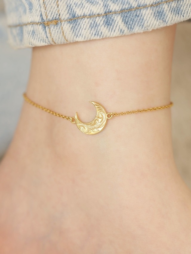 316L hawaiian moon anklet  #a07