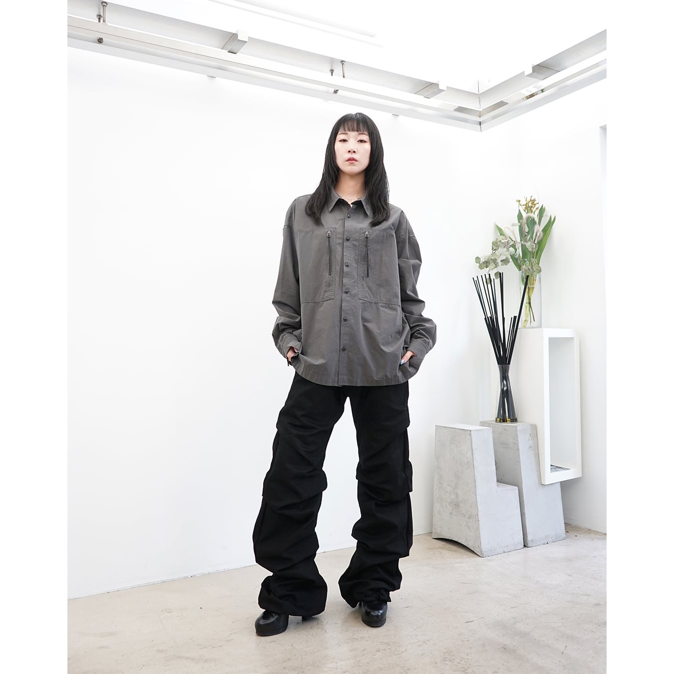 The Viridi-anne] (ザヴィリディアン) VI-3913-02 WASHED ZIP POCKET