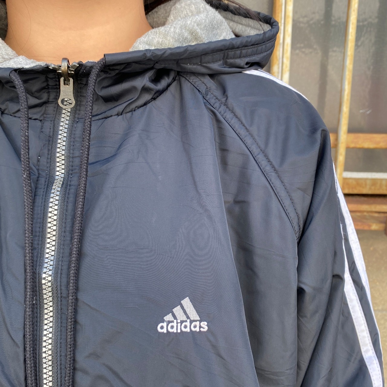 00年代 ビンテージ adidas アディダス リバーシブル 中綿 スウェット 