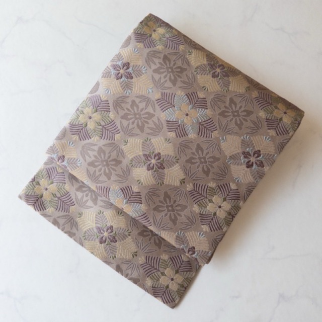 【なごや帯】松竹菱つなぎ文　唐織なごや帯