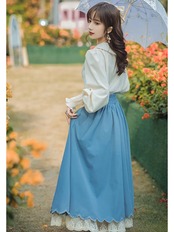 【0227】Vintage French Style Long Sleeve 2 Piece Set