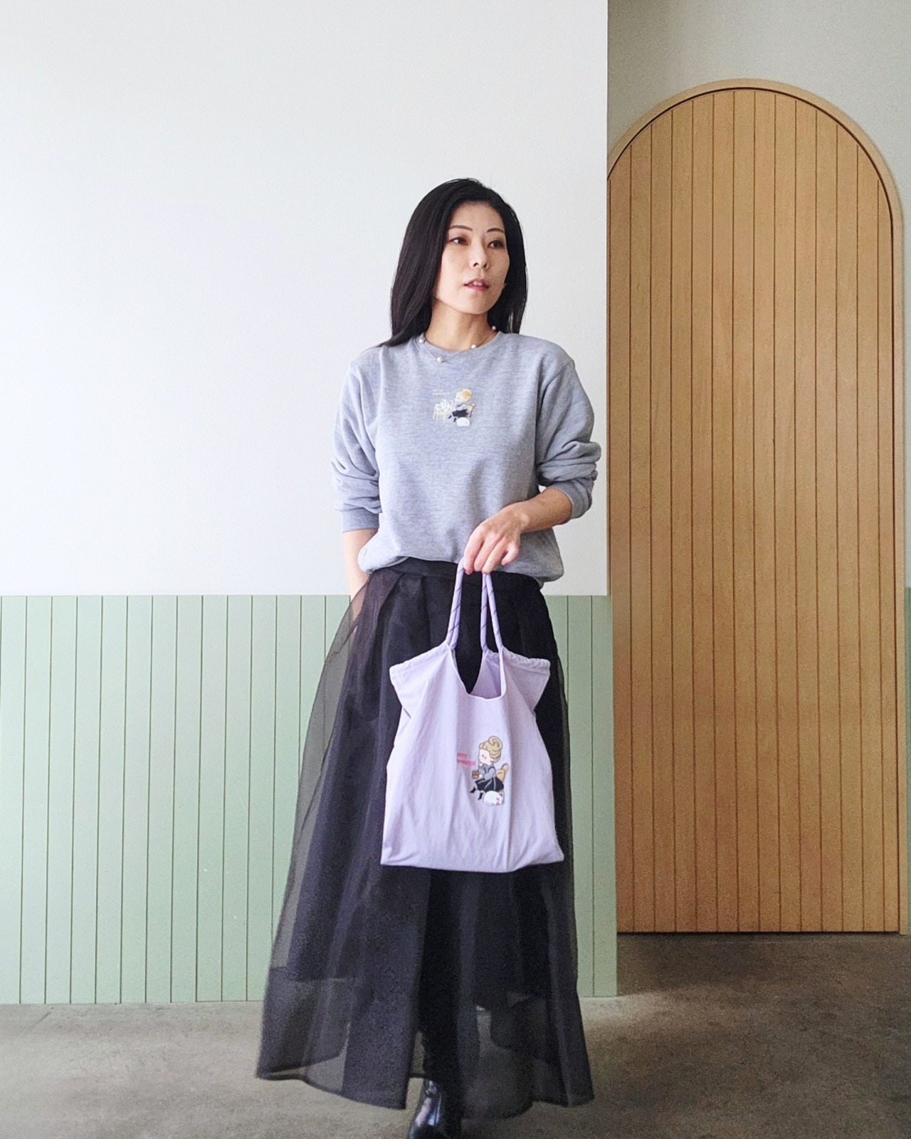 【11/30まで】Sweet_刺繍エアリー トートバッグ - 3