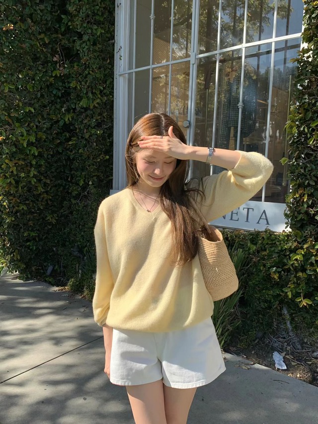(予約) ounce / Joanne hatch v-neck knit 3color
