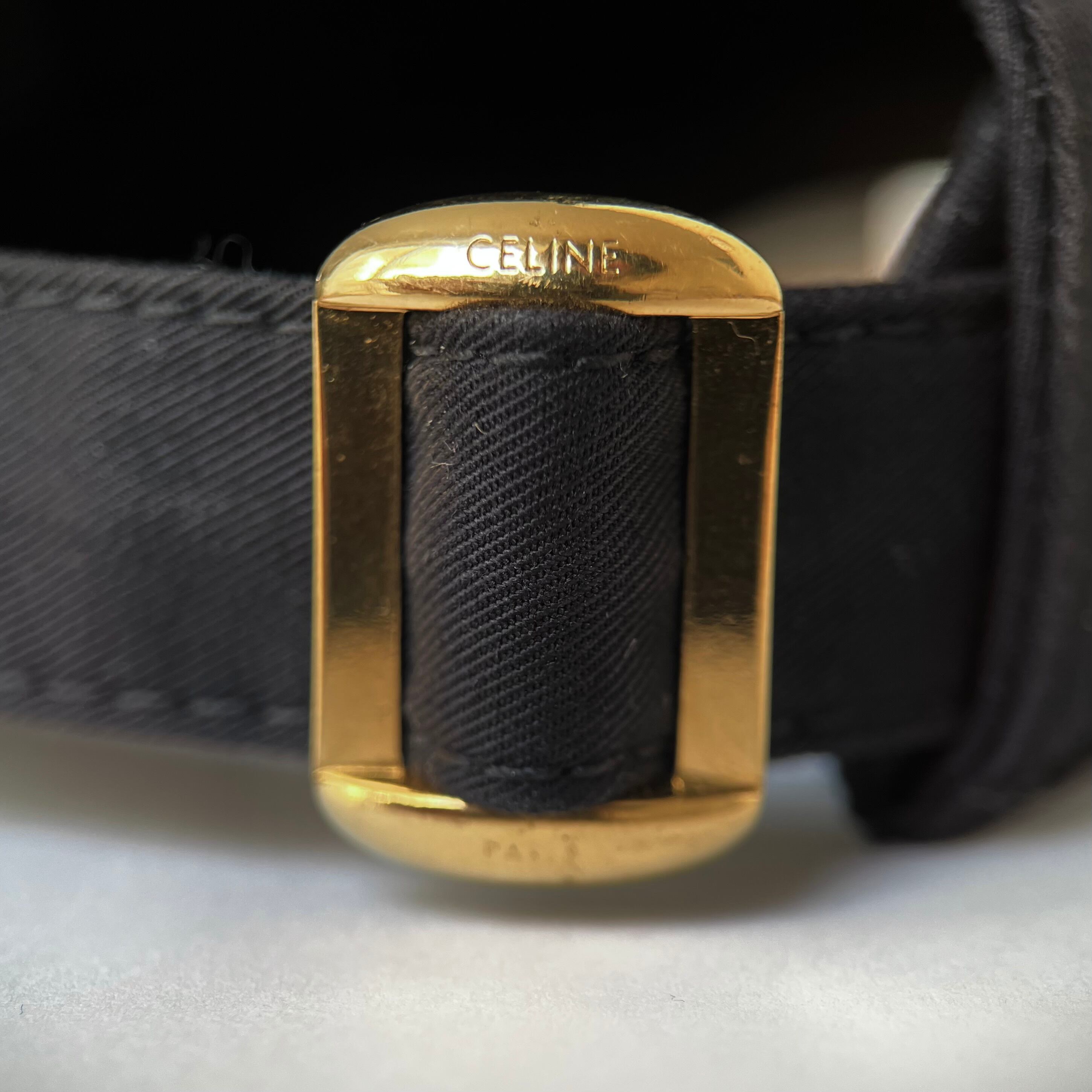 CELINE セリーヌ トリオンフ ベースボールキャップ コットン ブラック