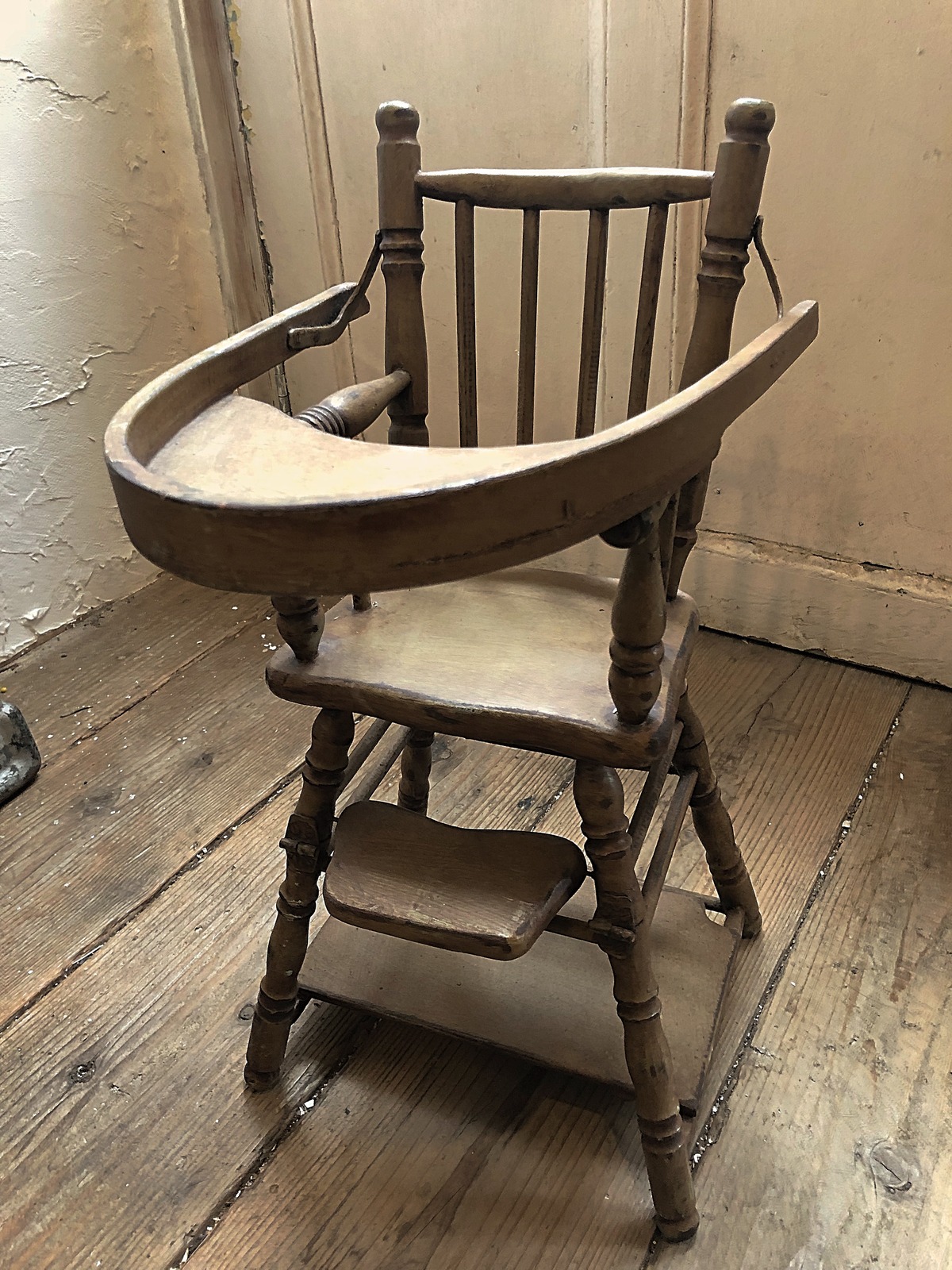 フランスアンティーク 木製ドール用ベビーチェア | Brocante de La 