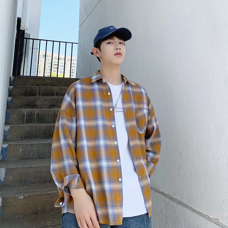 全2色 シャツ トップス チェック カジュアル 羽織 長袖