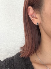 ブラックスクエアピアス