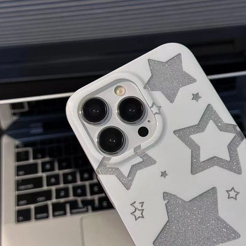 iPhone14 Pro Max/13/12ケース 星 スター 半透明 お洒落 可愛い