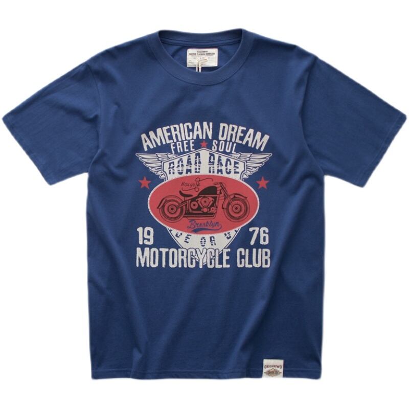 バイクプリントラウンドネックTシャツ L0101