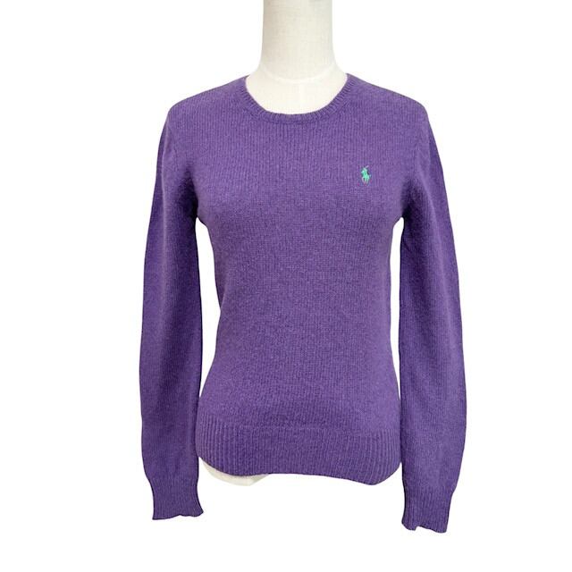 中古 ラルフローレン スポーツ RALPH LAUREN SPORT 長袖セーター クリーニング済み 紫 レディース Mサイズ