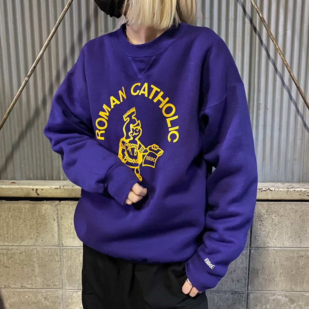 70s VINTAGE SWEAT XL 半袖スウェット PURPLE USA製