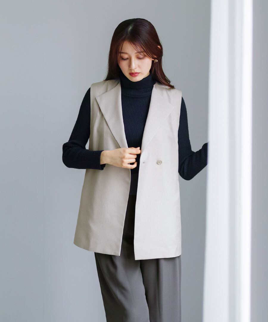 コーデ自在 】 ライトモククロス・2WAYダブルジャケット（776010