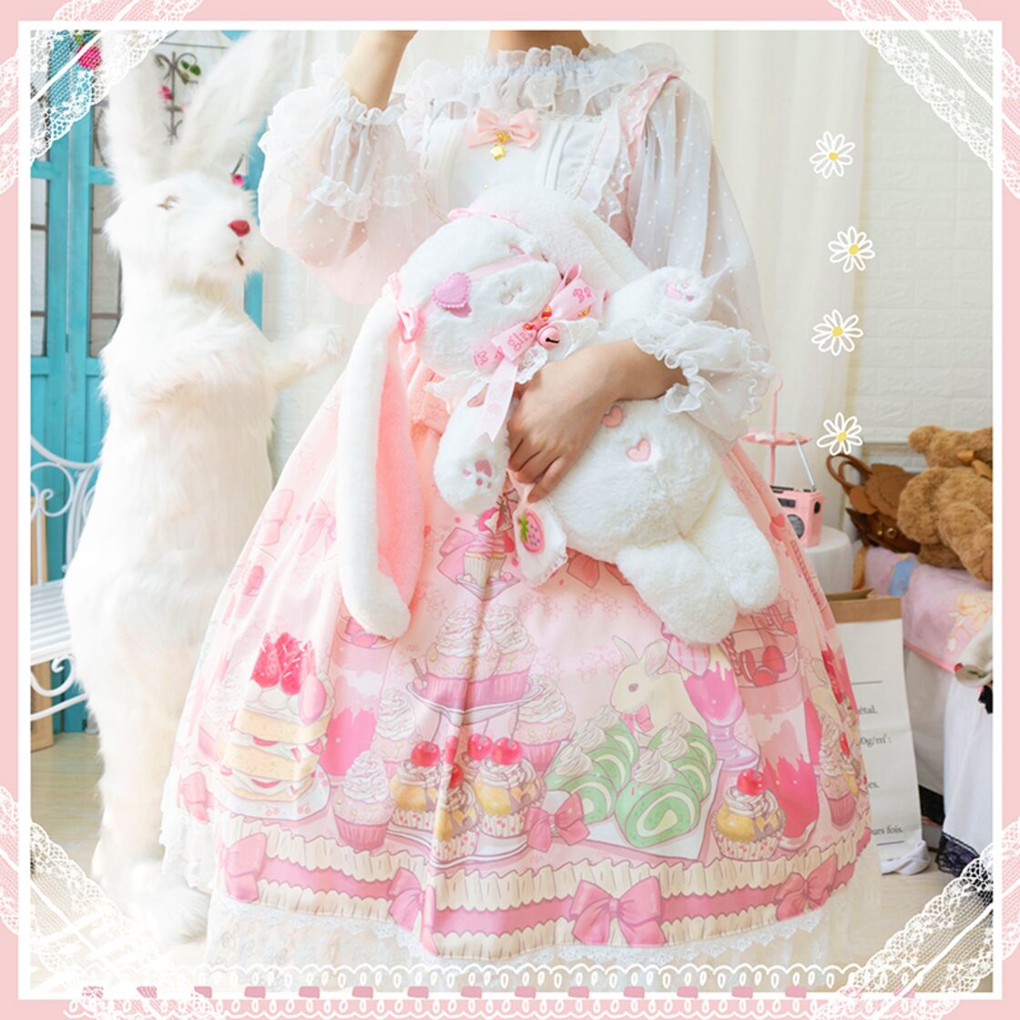 即納 現品限り】うさぎさんのスイーツパーティ ジャンスカ JSK 