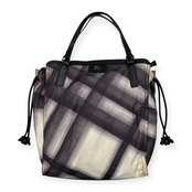 BURBERRY バーバリー 斜めチェック 部分レザー トートバッグ ハンドバック