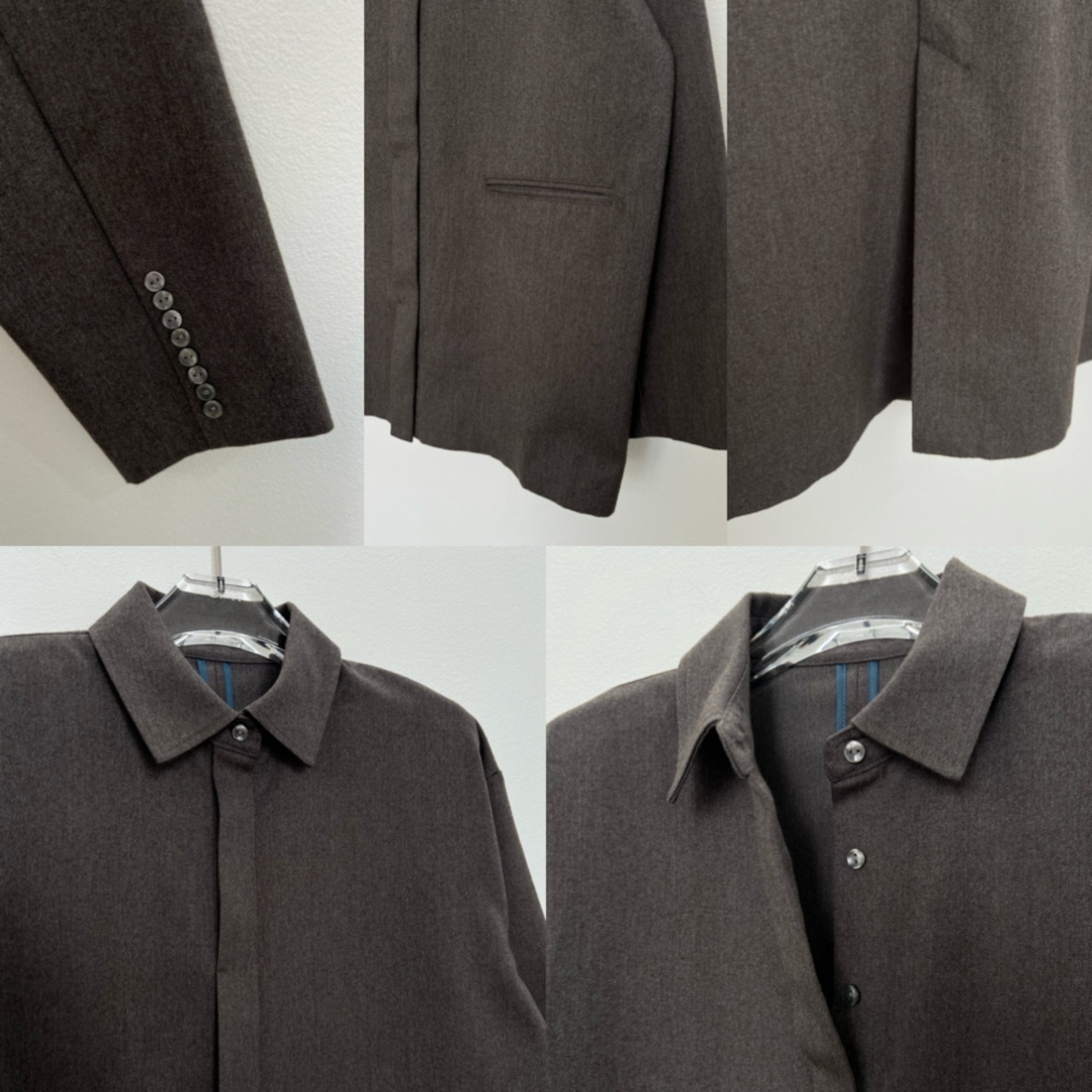 【受注予約:10月上旬入荷予定】フライフロント微起毛シャツJK/チャコールブラウン