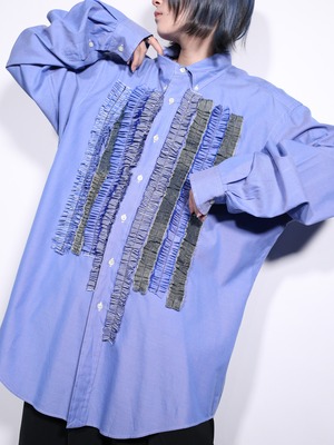 REMAKE / custom many many frill over silhouette shirt