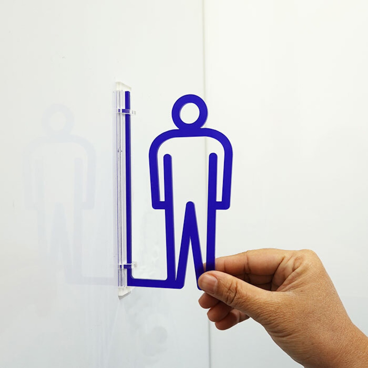 ツケレルン（1way ピクトサイン）軽量 アクリル 突き出し 看板 標識 （男子 トイレサイン）1way-0062 - 2
