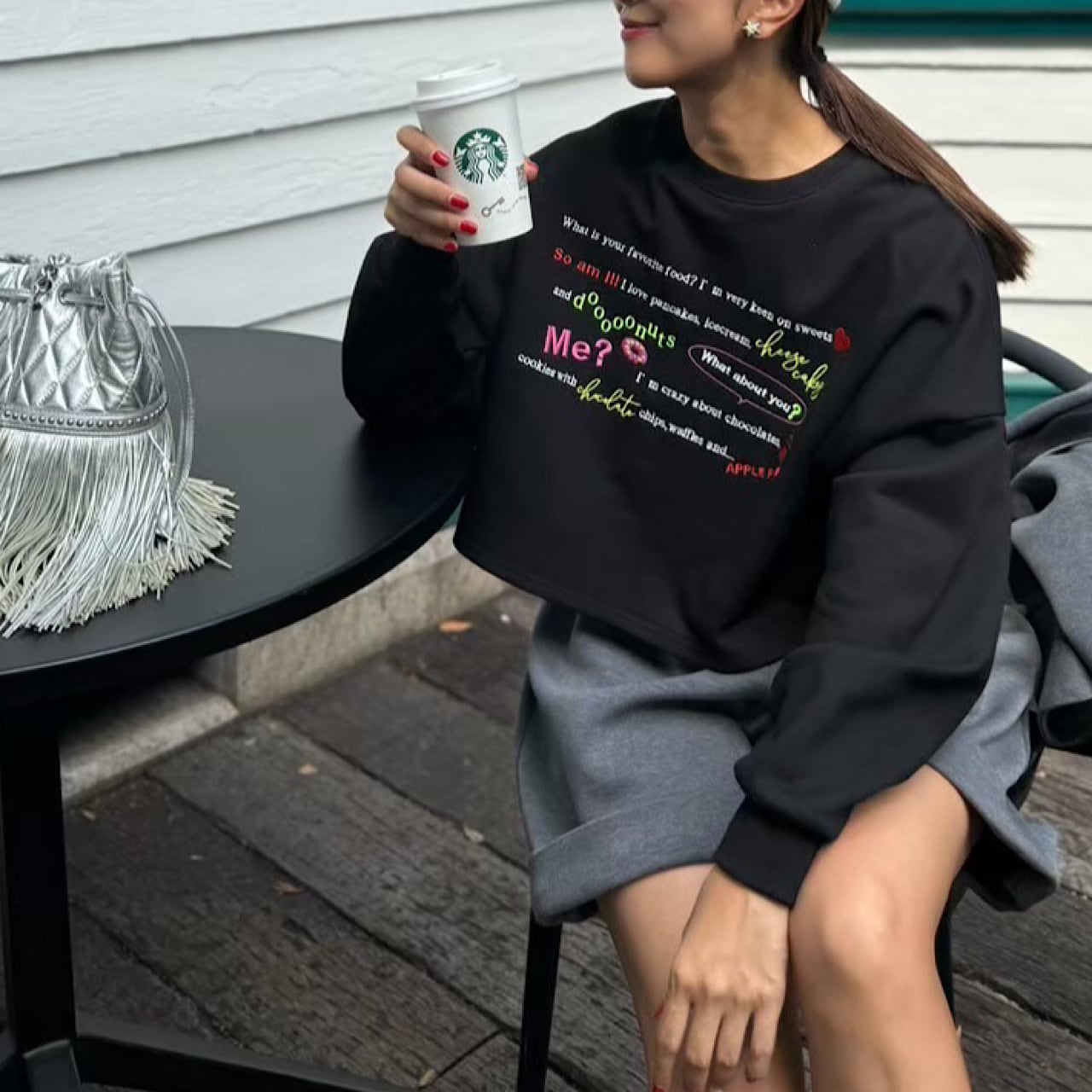 LINKABLE メッセージスウェットプルオーバー(ブラック) メッセージスウェットプルオーバー(ブラック) | LINKABLE