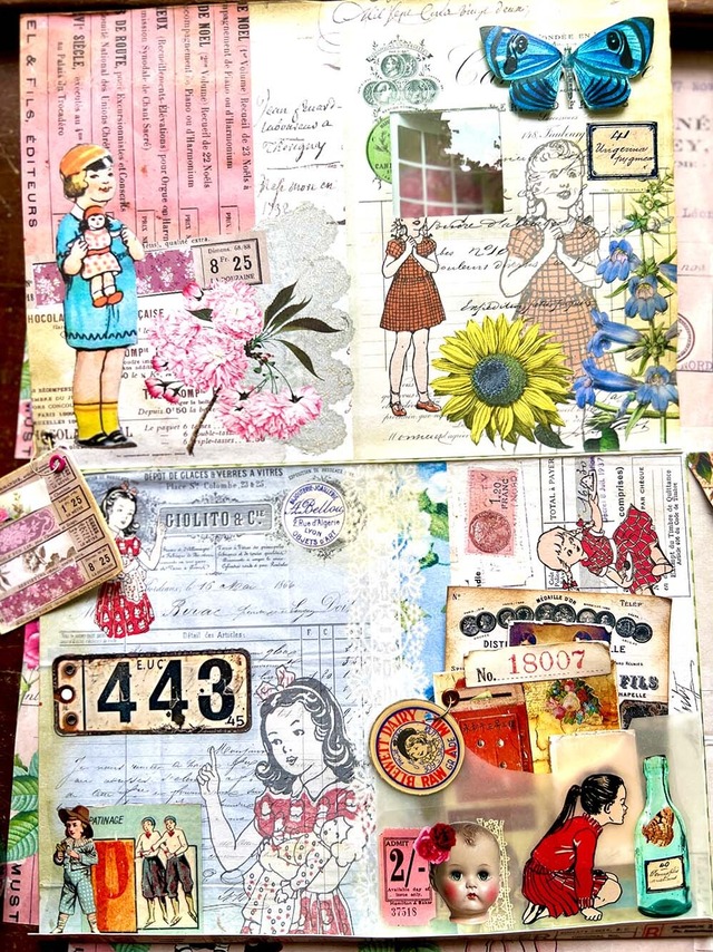 Mic Moc　コラージュペーパーキット　12枚入り　Papier de Fleurs　CP014【Mic Moc（ミックモック）】[MIC-84p]